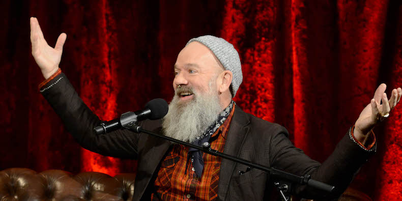 LONDON, ENGLAND - NOVEMBER 18: Michael Stipe (R) and Mike Mills attend the 25th anniversary of REM's album 'Out Of Time' album at Borderline on November 18, 2016 in London, England. (Photo by Dave J Hogan/Getty Images)