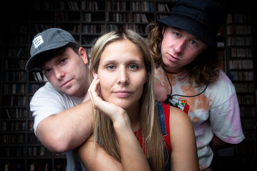Middle Kids posing for a portrait after performing at Studio !A on Aug 8, 2023. Patricia LIm/KUTX