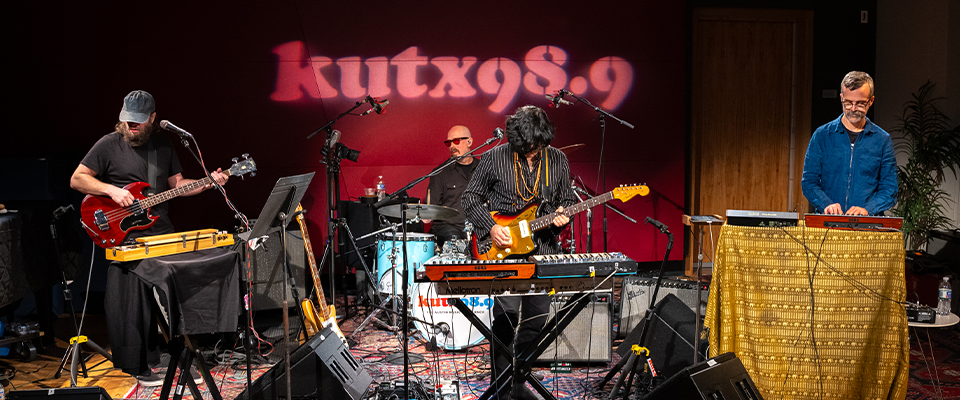 MIEN soundchecks before performing in Studio 1A on Feb. 6, 2025, at KUT Public Media Studios. William Whitworth/KUTX