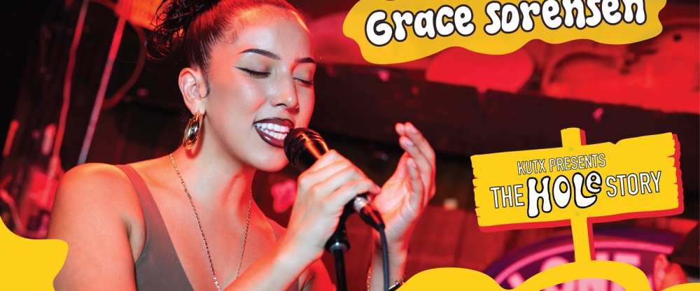Grace Sorensen singing into a microphone