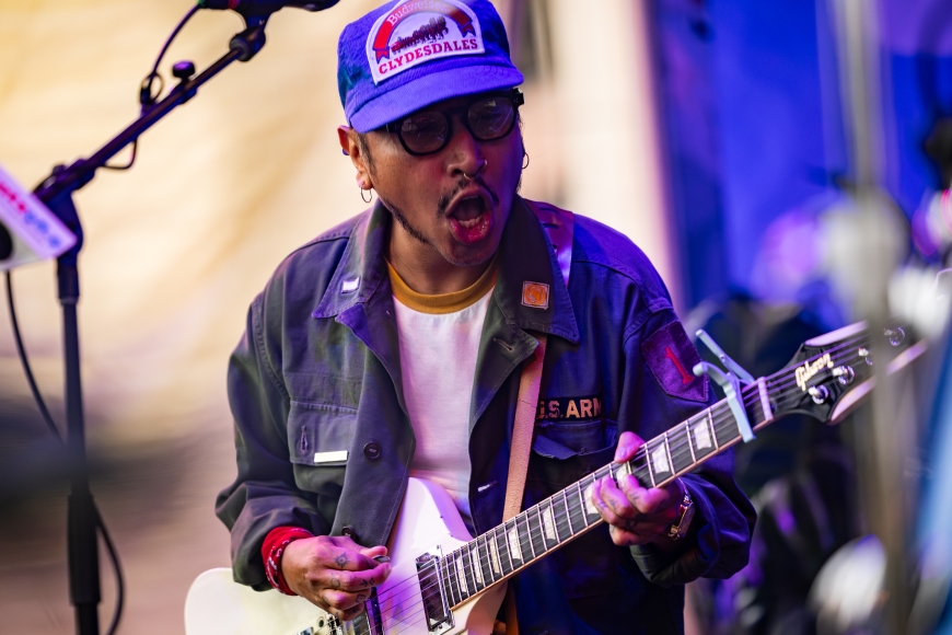 Ricardo Rodríguez, of Gran Moreno, plays during their performance at KUTX Live at Scholz Garten on Saturday, March 14, 2026, in Austin, Texas.
